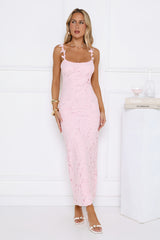 Daydreaming Light Embroidered Maxi Dress Pink