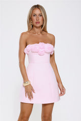 Wild Rose Affair Strapless Mini Dress Pink