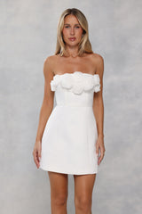 Wild Rose Affair Strapless Mini Dress White
