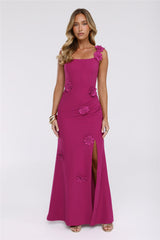 Moonlight Veil Maxi Dress Dark Pink
