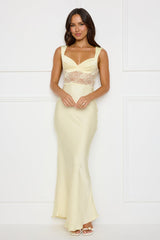 Afterparty Edit Satin Maxi Dress Yellow