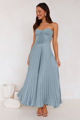 Sunflower Serenity Plisse Maxi Dress Sage