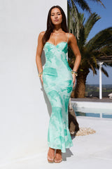 Gracelyn Mesh Maxi Dress Green
