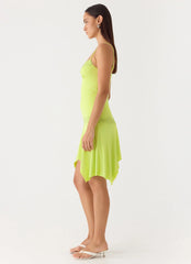 Queen Card Mini Dress Lime
