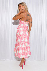Blooming Now Midi Dress Pink