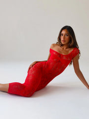Kaelis Red Midi Dress