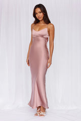 The Samara Satin Maxi Dress Dusty Pink