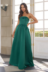 Elegance In Motion Strapless Maxi Dress Green