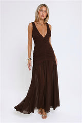 Flirt And Fling Maxi Dress Brown