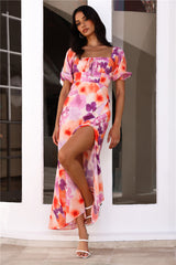 Loving Uniqueness Short Sleeve Maxi Dress Purple