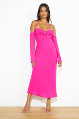 RUNAWAY Desiree Midi Dress Fuchsia