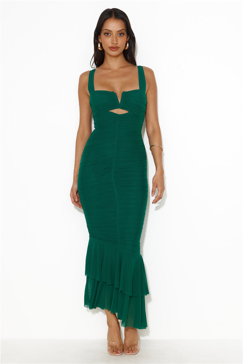 Party Pal Maxi Dress Forest Green