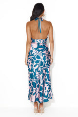 Get On This Level Halter Maxi Dress Blue