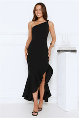 Go To Girl One Shoulder Maxi Dress Black