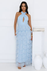 Aisling Halter Tulle Maxi Dress Blue