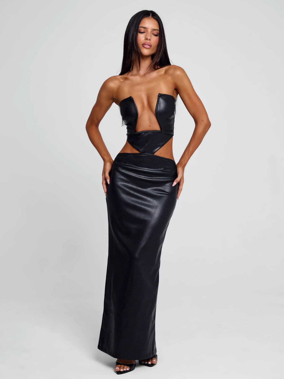 Milarae Black Midi Dress