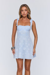 Skyline Effect Mini Dress Blue