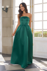 Elegance In Motion Strapless Maxi Dress Green